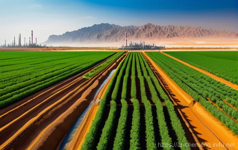 지하자원과 화학공학 - Image Prompt 1: "Harvesting the Earth's Bounty: Arab Economic Prosperity"**