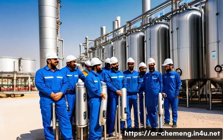산업용 가스 분리 공정 - A high-tech industrial gas separation plant in the Middle East, showcasing advanced pressure swing a...